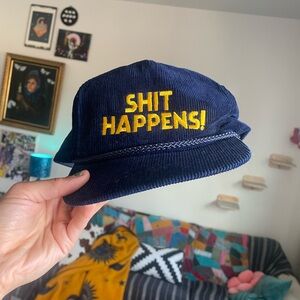90s Shit Happens! Corduroy Snapback hat